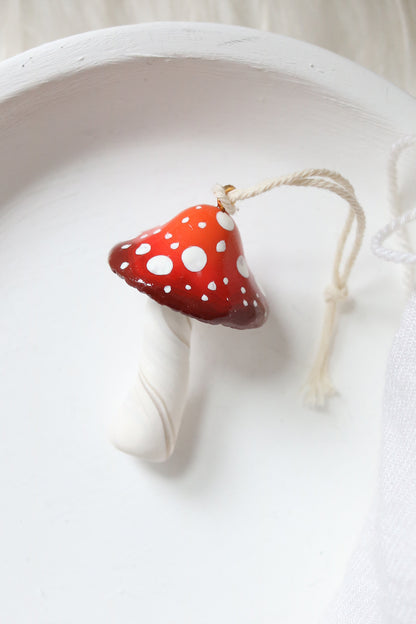 Toadstool Polymer Clay Ornament