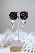 Desert Dusk Floral and Skull Polymer Clay Earrings