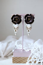 Desert Dusk Floral and Skull Polymer Clay Earrings