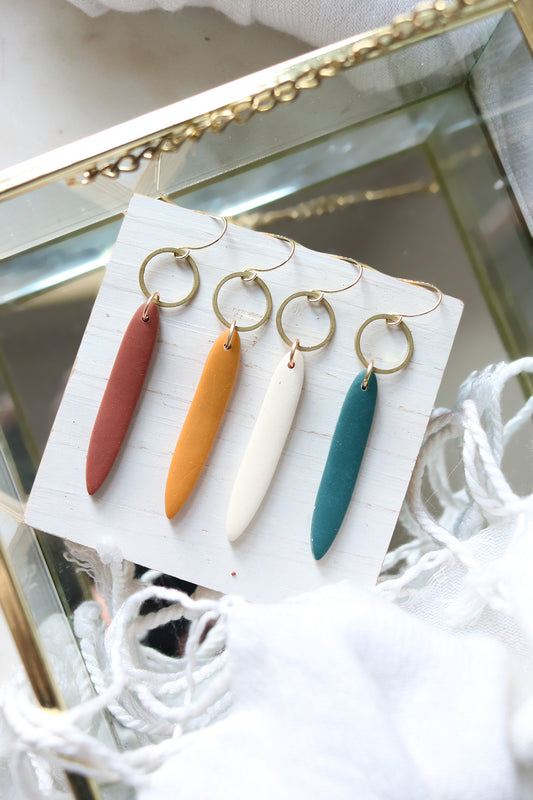Sliver Polymer Clay Earrings | Choose Your Colour