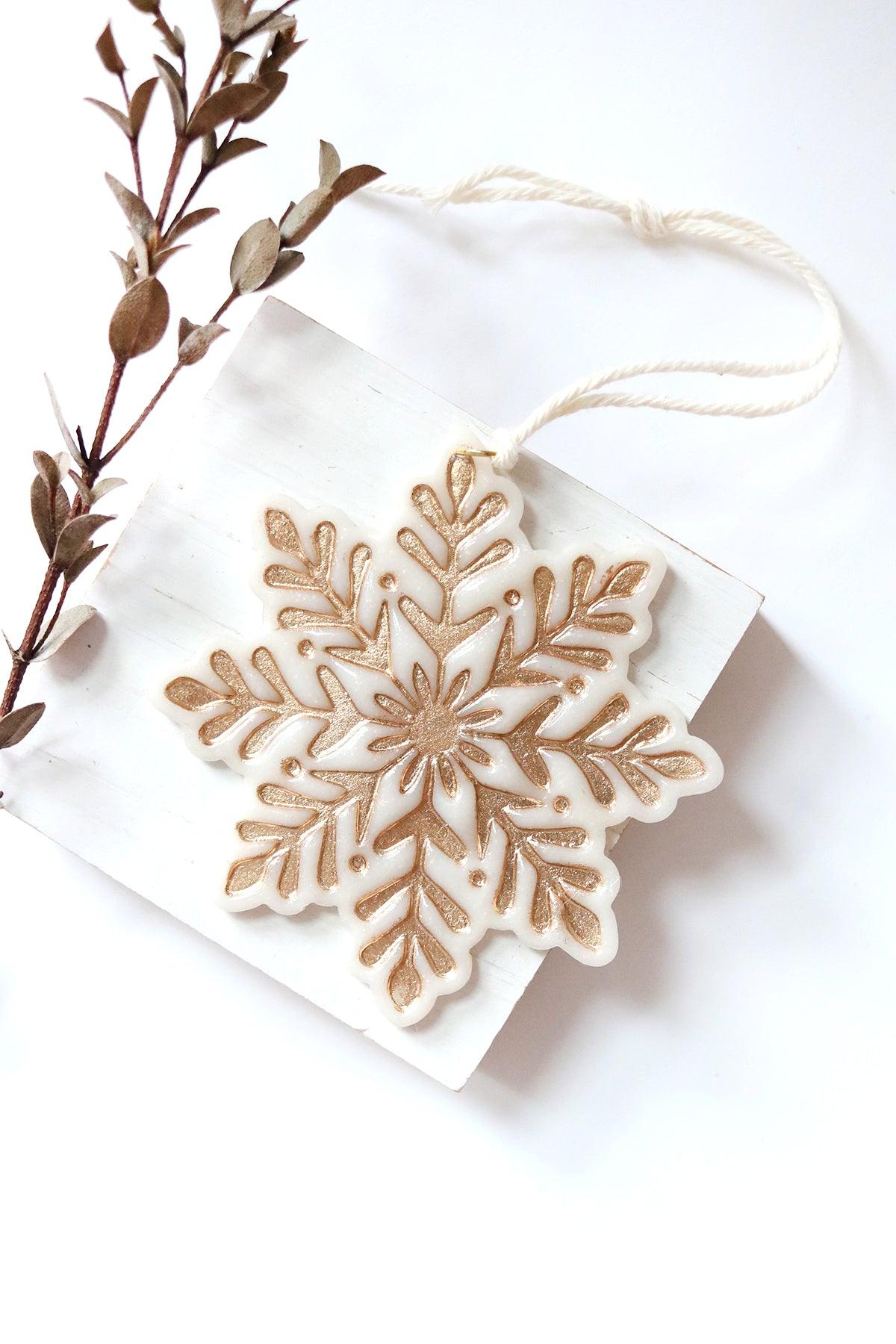 Gilded Snowflake Polymer Clay Ornament