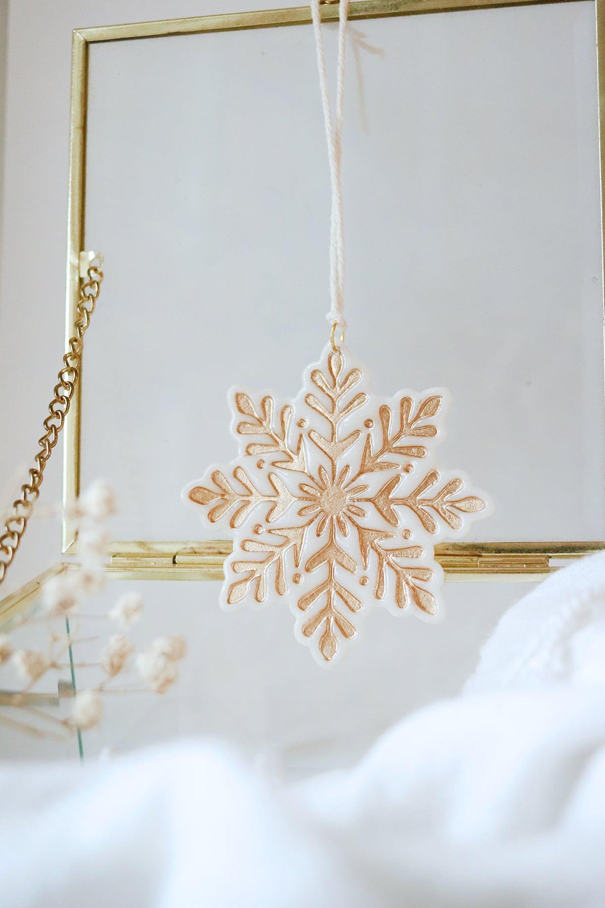 Gilded Snowflake Polymer Clay Ornament