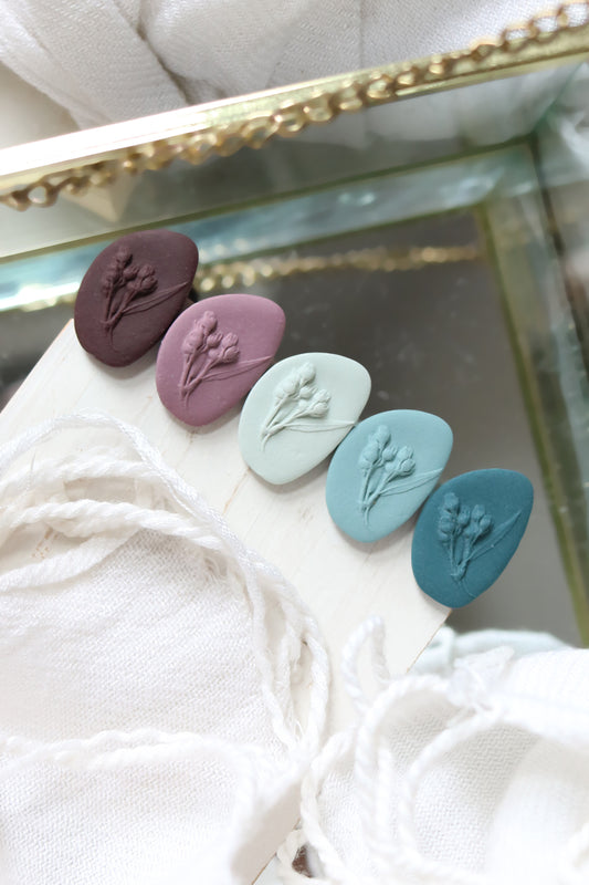 Sow the Seeds Flower Polymer Clay Stud Earrings | Choose Your Colour