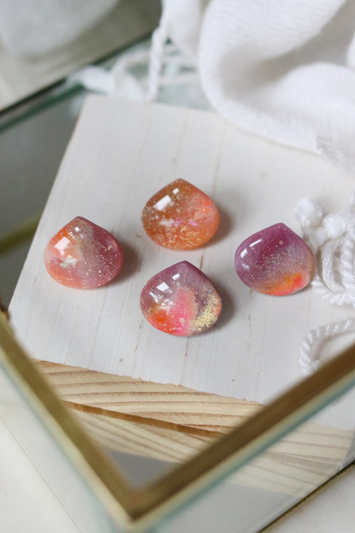 Solar Flare Polymer Clay Stud Earrings