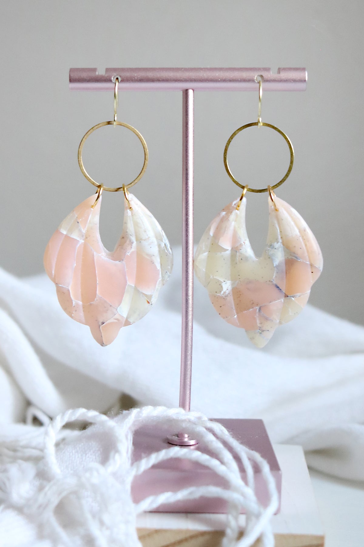 Songbird Earrings in Pink Salt