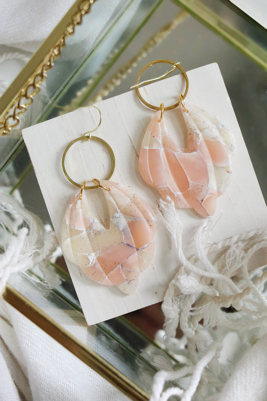 Songbird Earrings in Pink Salt