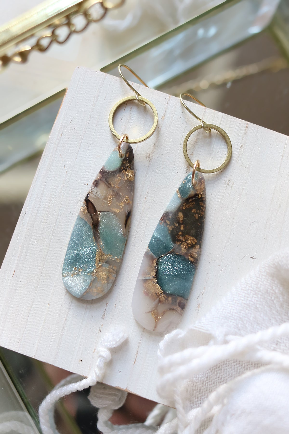 Midnight Shores Polymer Clay Earrings