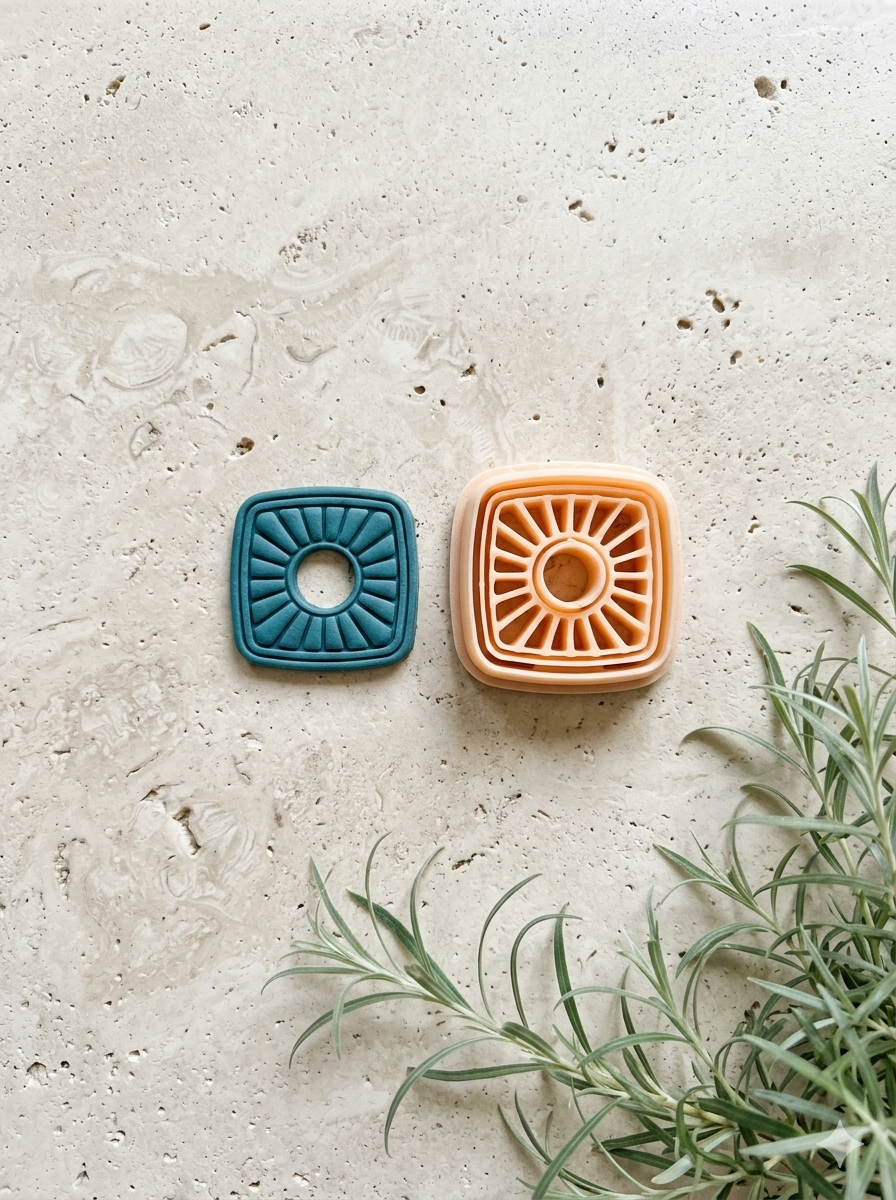 Burst Square Donut Polymer Clay Cutter