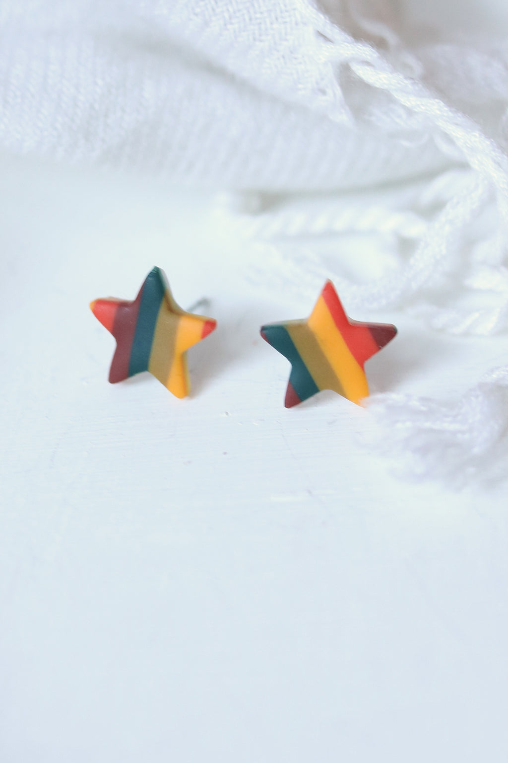 Star Shine Polymer Clay Stud Earrings