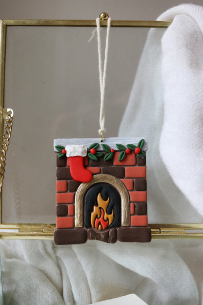 Fireside Polymer Clay Ornament