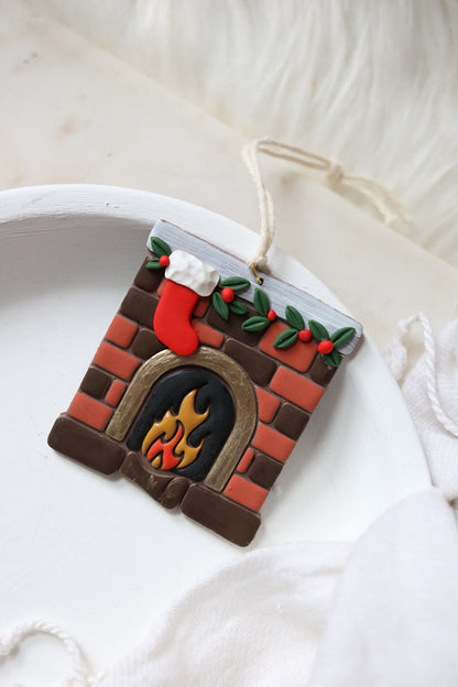Fireside Polymer Clay Ornament