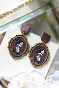 Lady Death Polymer Clay Cameo Earrings