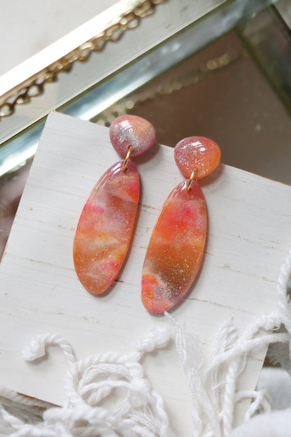 Surface of the Sun Polymer Clay Earrings