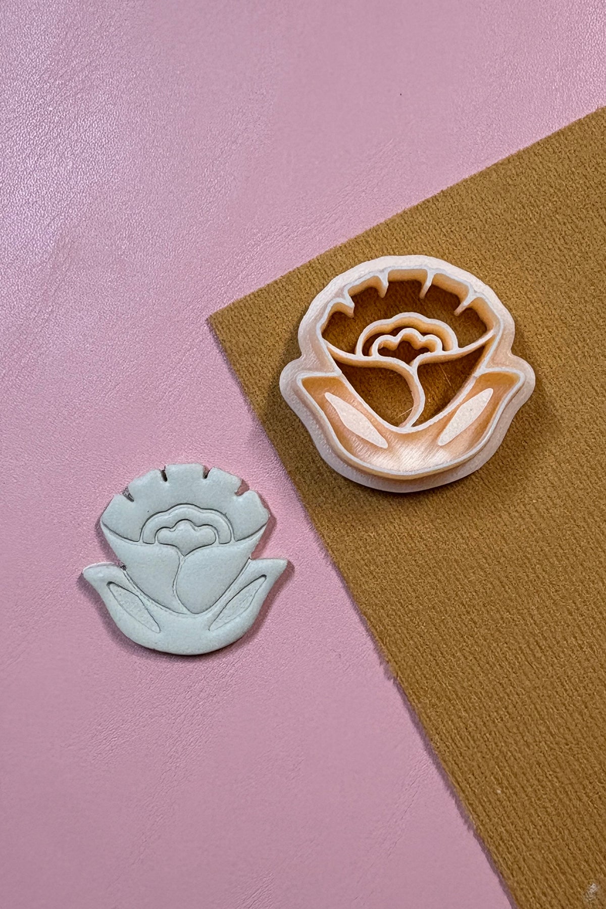 Teacup Tulip Polymer Clay Earring Cutter