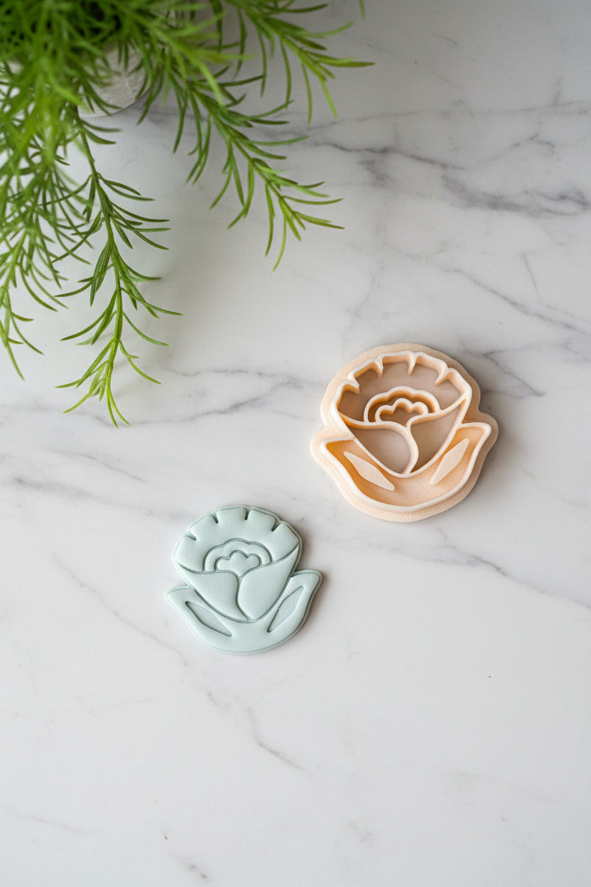 Teacup Tulip Polymer Clay Earring Cutter