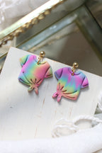Tie Dyed Shirt Polymer Clay Earrings