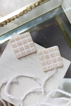Tiled Stud Polymer Clay Earrings