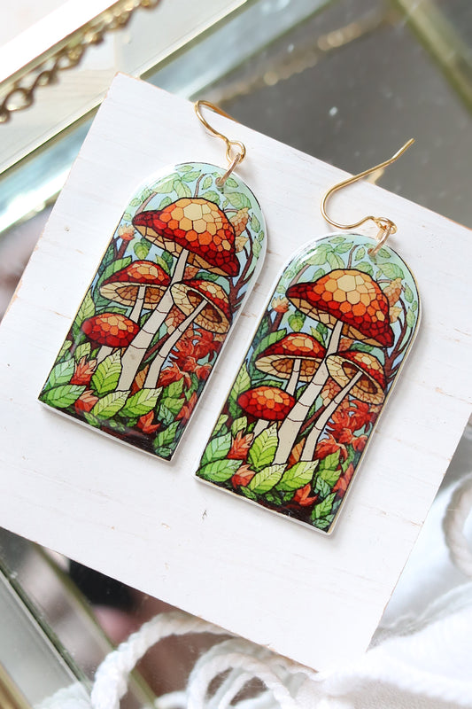 Toad Stool Polymer Clay Earrings