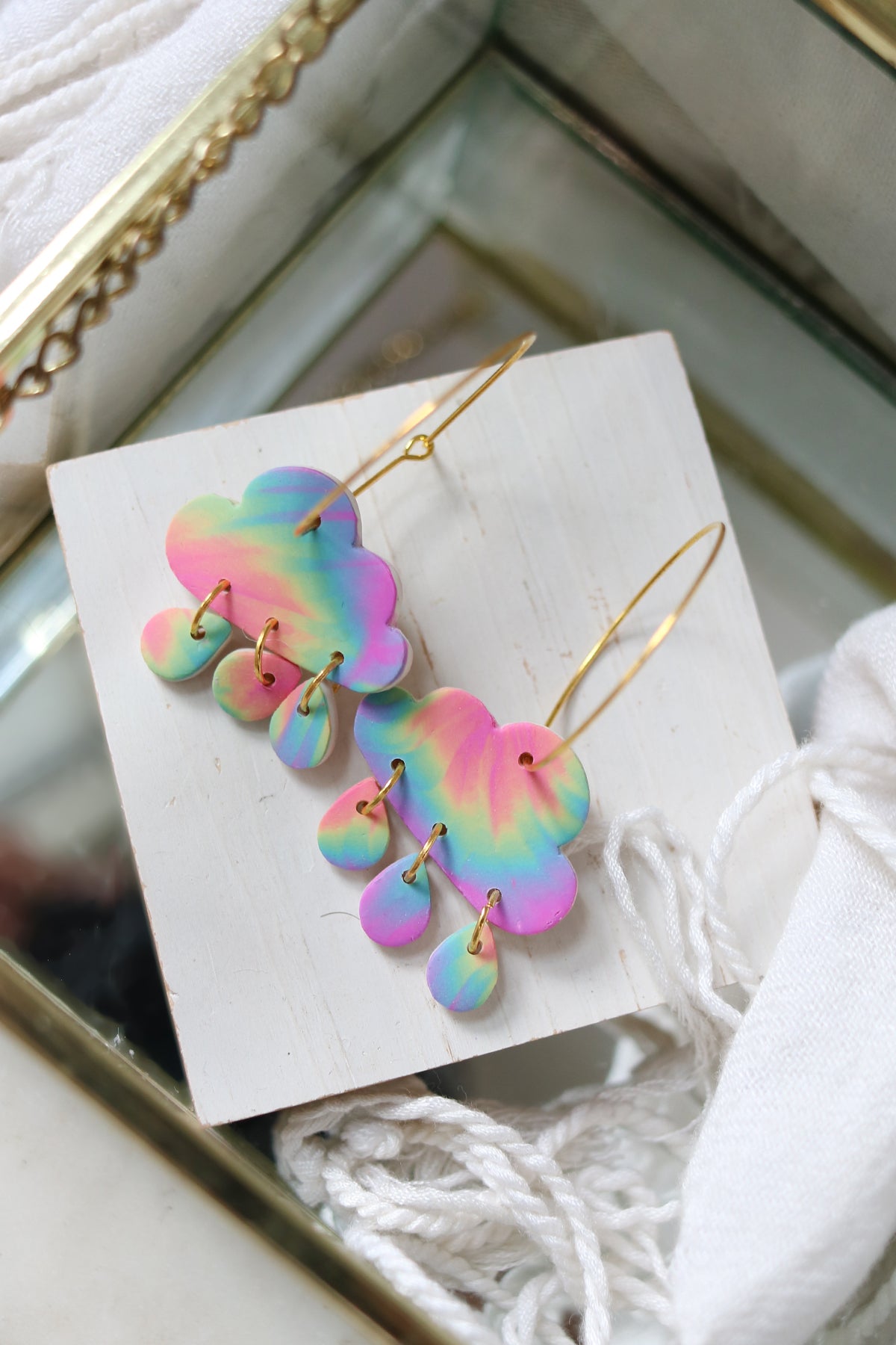 The Grateful Dead Cumulus Hoops Polymer Clay Earrings