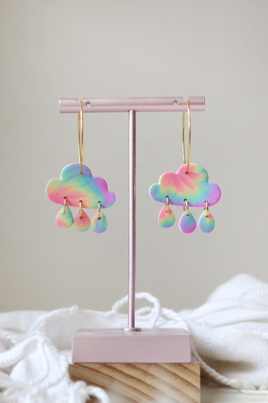 The Grateful Dead Cumulus Hoops Polymer Clay Earrings