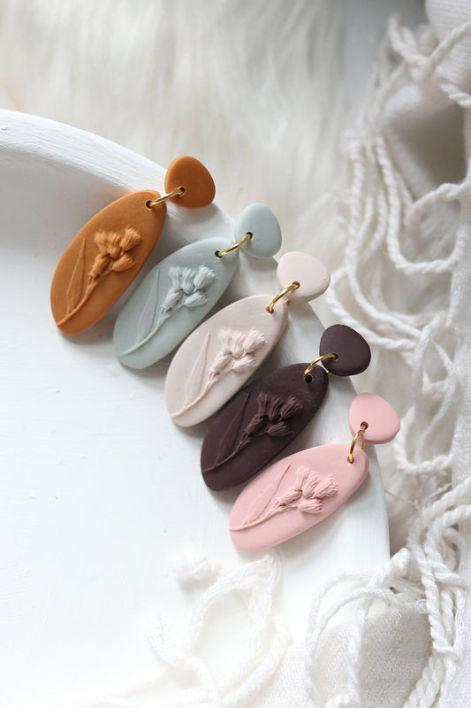 Untamed Floral Polymer Clay Earrings | Choose Your Colour