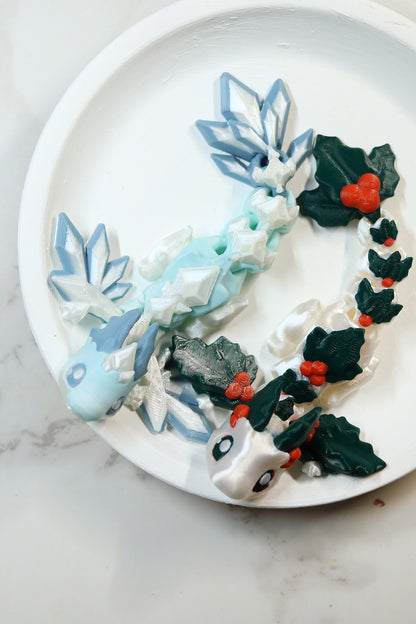 Winter Themed 3d Printed Fidget Pets | Frosty or Holly