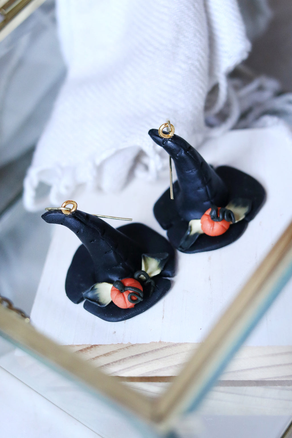 Witchy Woman Polymer Clay Witch Hat Earrings