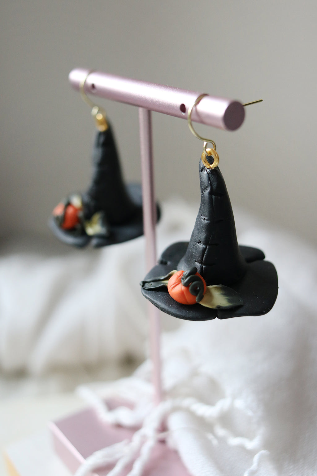 Witchy Woman Polymer Clay Witch Hat Earrings