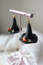 Witchy Woman Polymer Clay Witch Hat Earrings