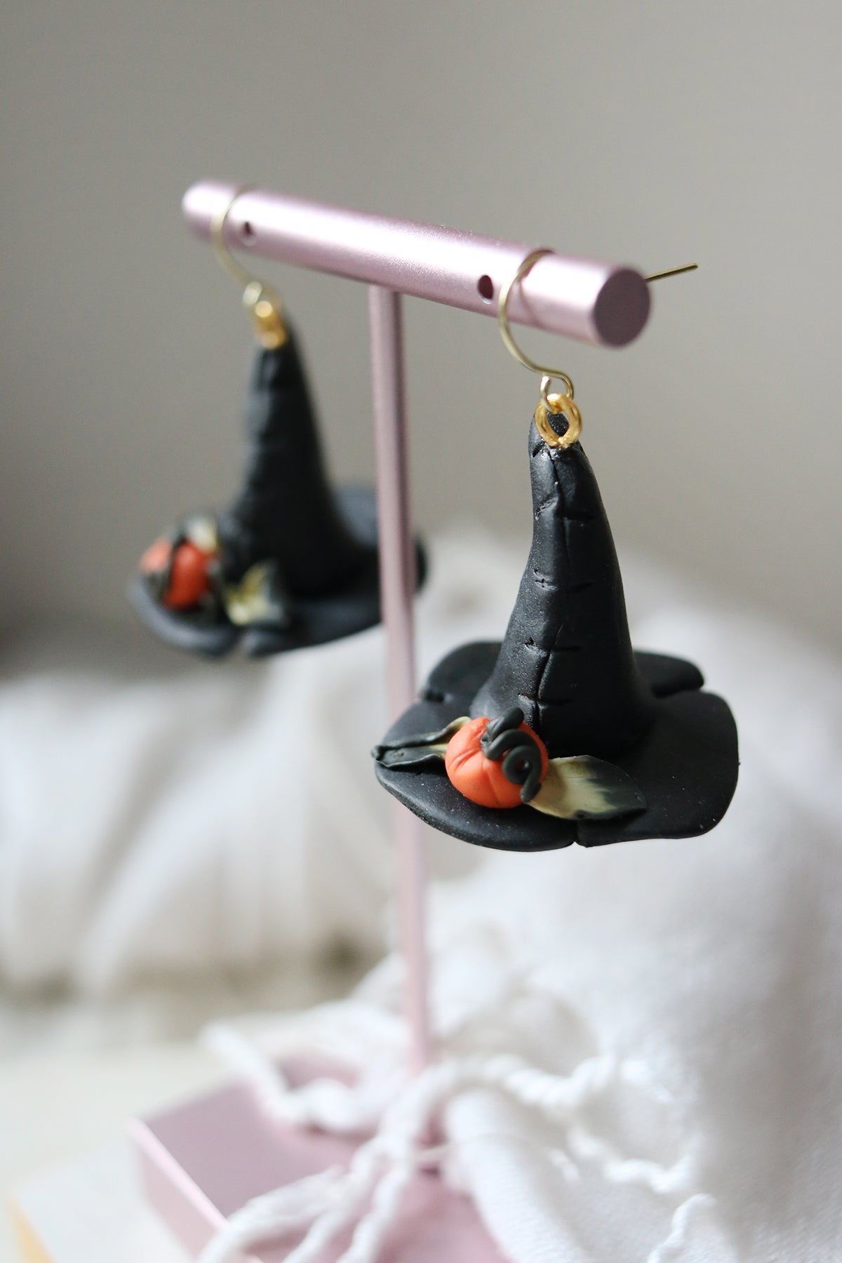 Witchy Woman Polymer Clay Witch Hat Earrings