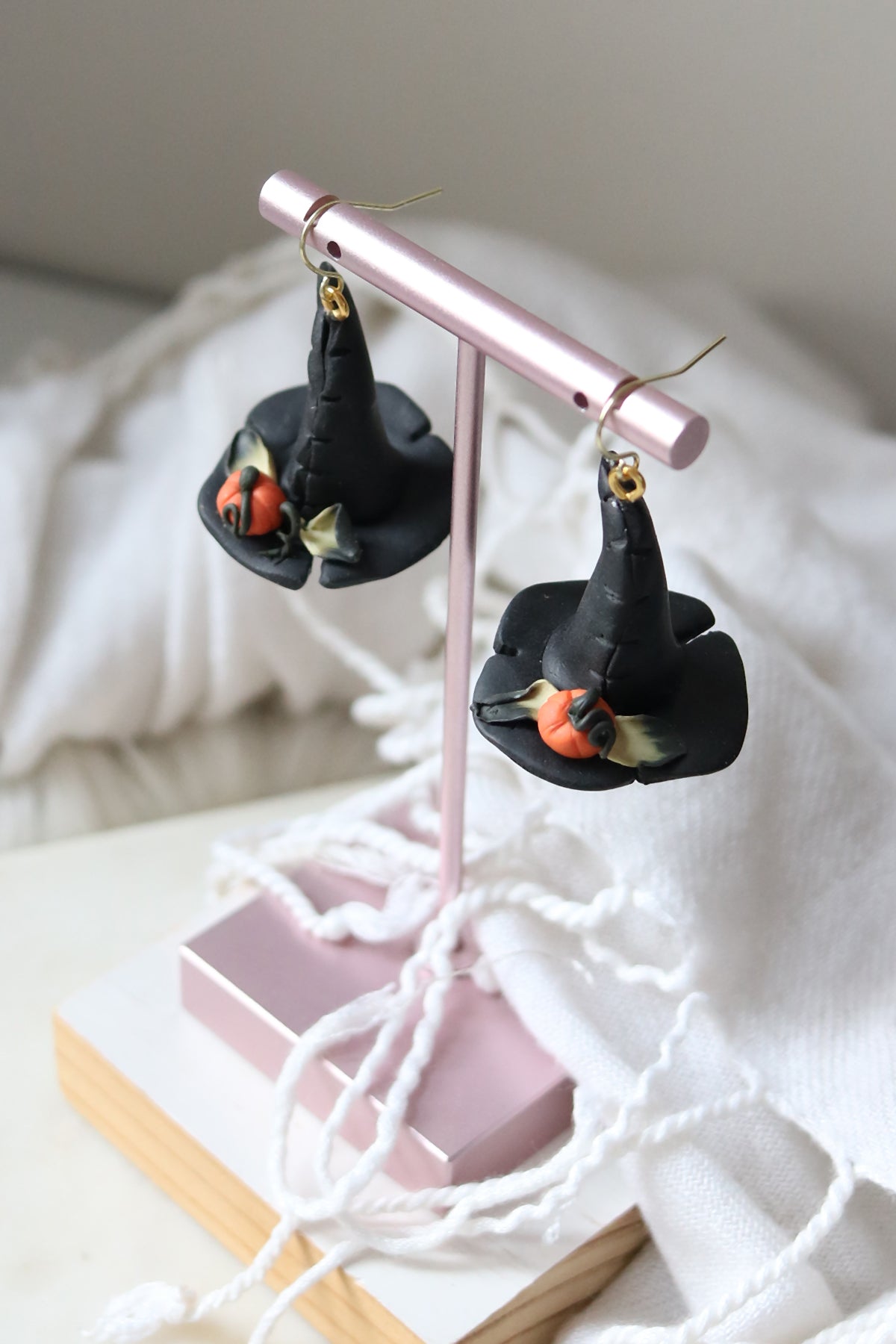 Witchy Woman Polymer Clay Witch Hat Earrings
