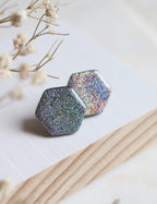 Borealis Polymer Clay Stud Earrings - Petal & Posy