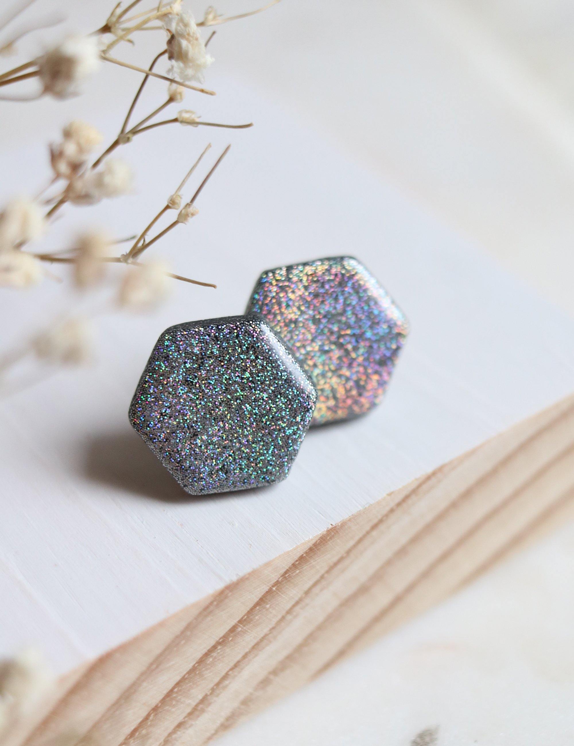Borealis Polymer Clay Stud Earrings - Petal & Posy