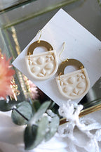 Fleur Polymer Clay and Brass Earrings | Choose Your Colour - Petal & Posy