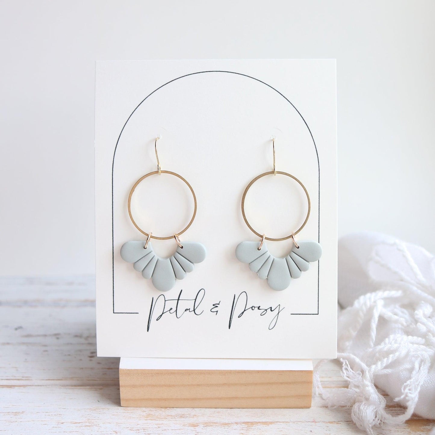 Flutter Earrings in Fog | Core Collection - Petal & Posy