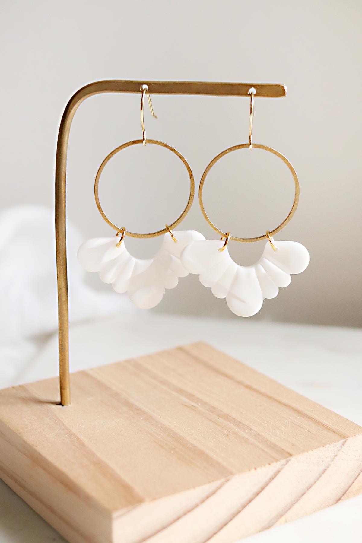 Flutter Hoops in Scattered White | Core Collection - Petal & Posy