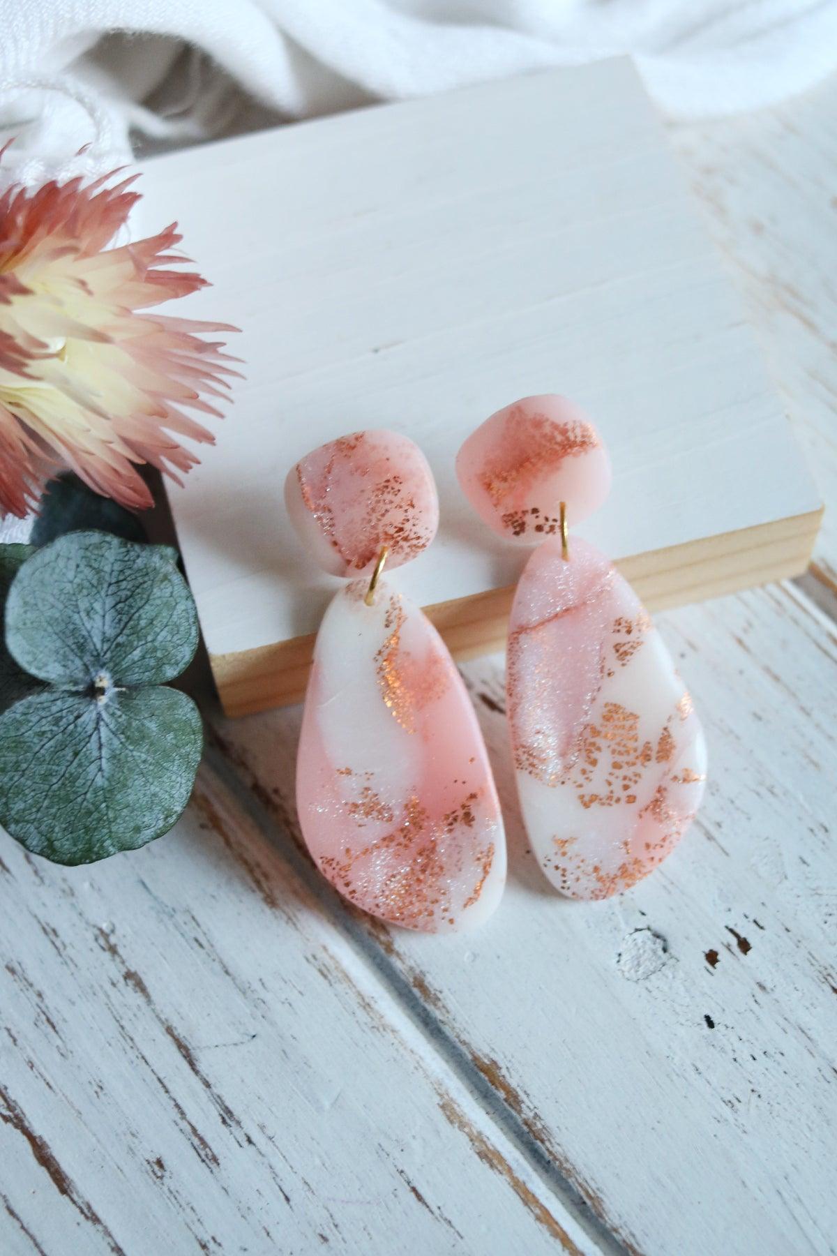 Fuzzy Peach Earrings - Petal & Posy