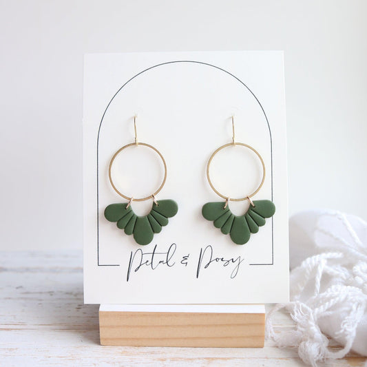 Flutter Earrings in Olive | Core Collection - Petal & Posy