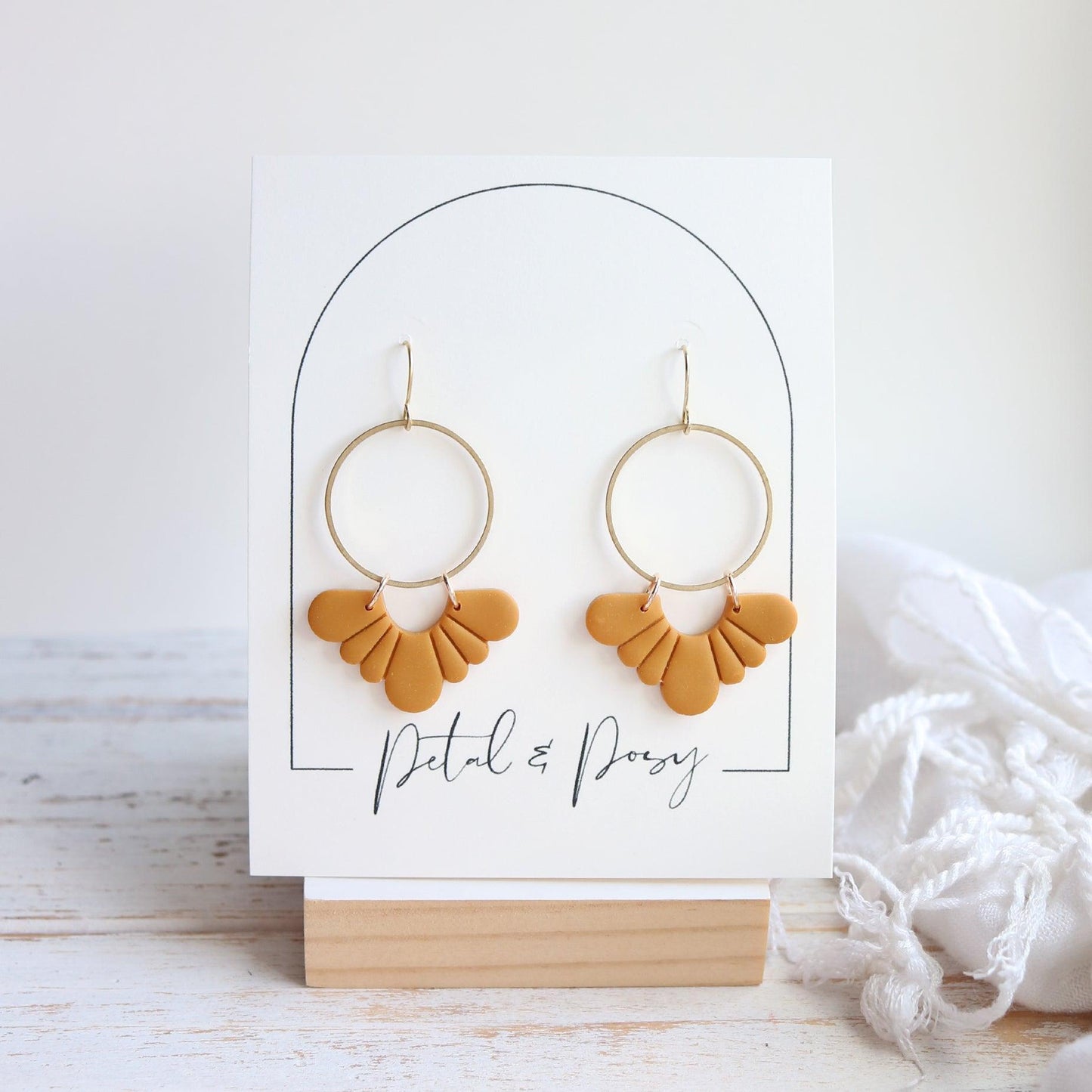 Flutter Earrings in Ochre | Core Collection - Petal & Posy