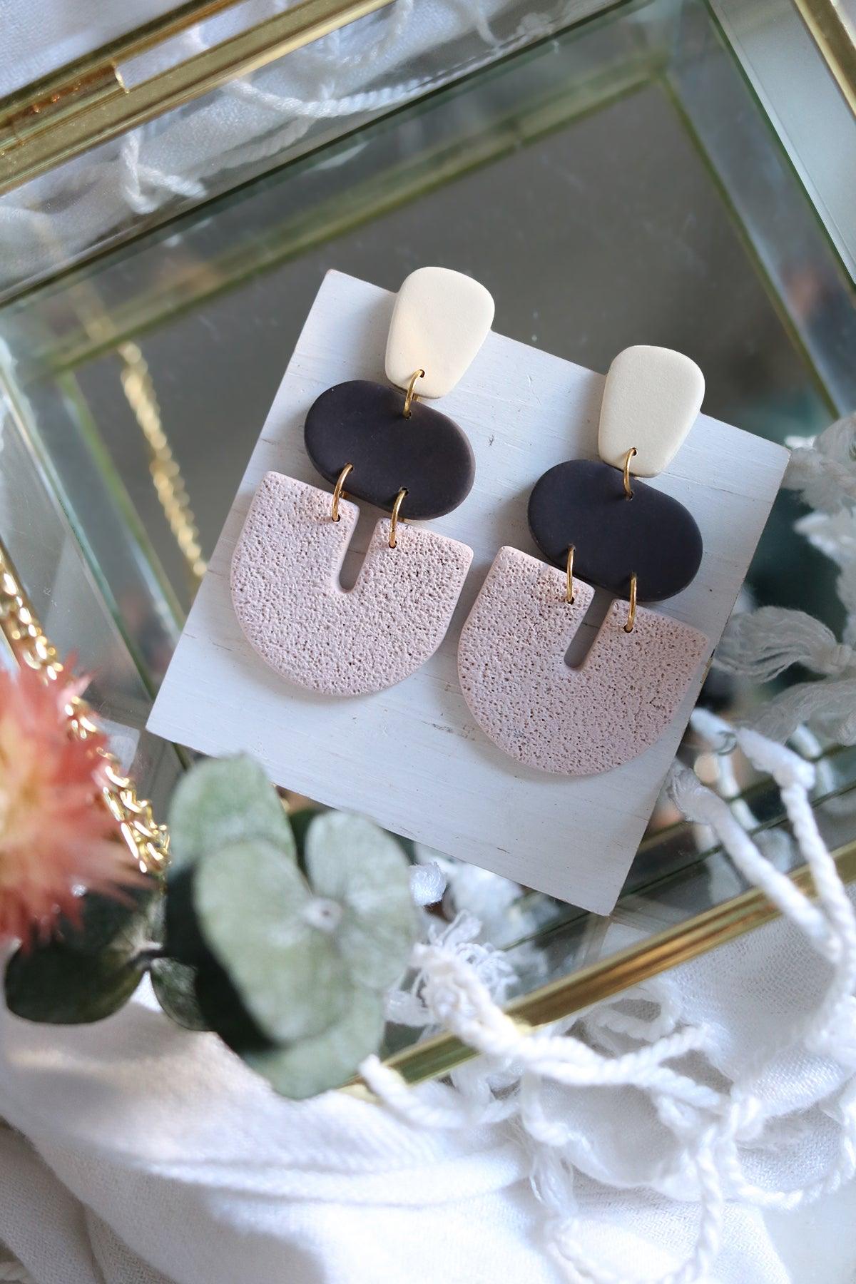 Otherside Earrings in Silt, Coffee and Buttercream | Core Collection - Petal & Posy