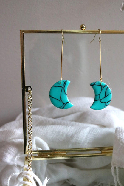 Sea of Tranquility Moons in Kingman Turquoise - Petal & Posy